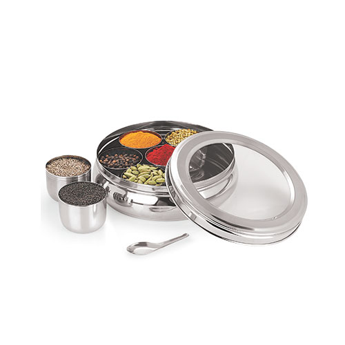 C Through Masala Dabba - Stainless Steel Spice Box