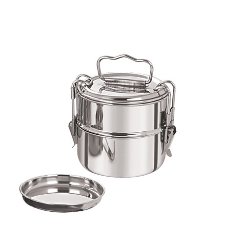 Clip Tiffin Plate (2 Container) - Stainless Steel Lunch box