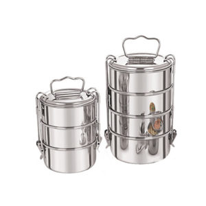 Clip Tiffin Plate (2 Container) - Stainless Steel Lunch box